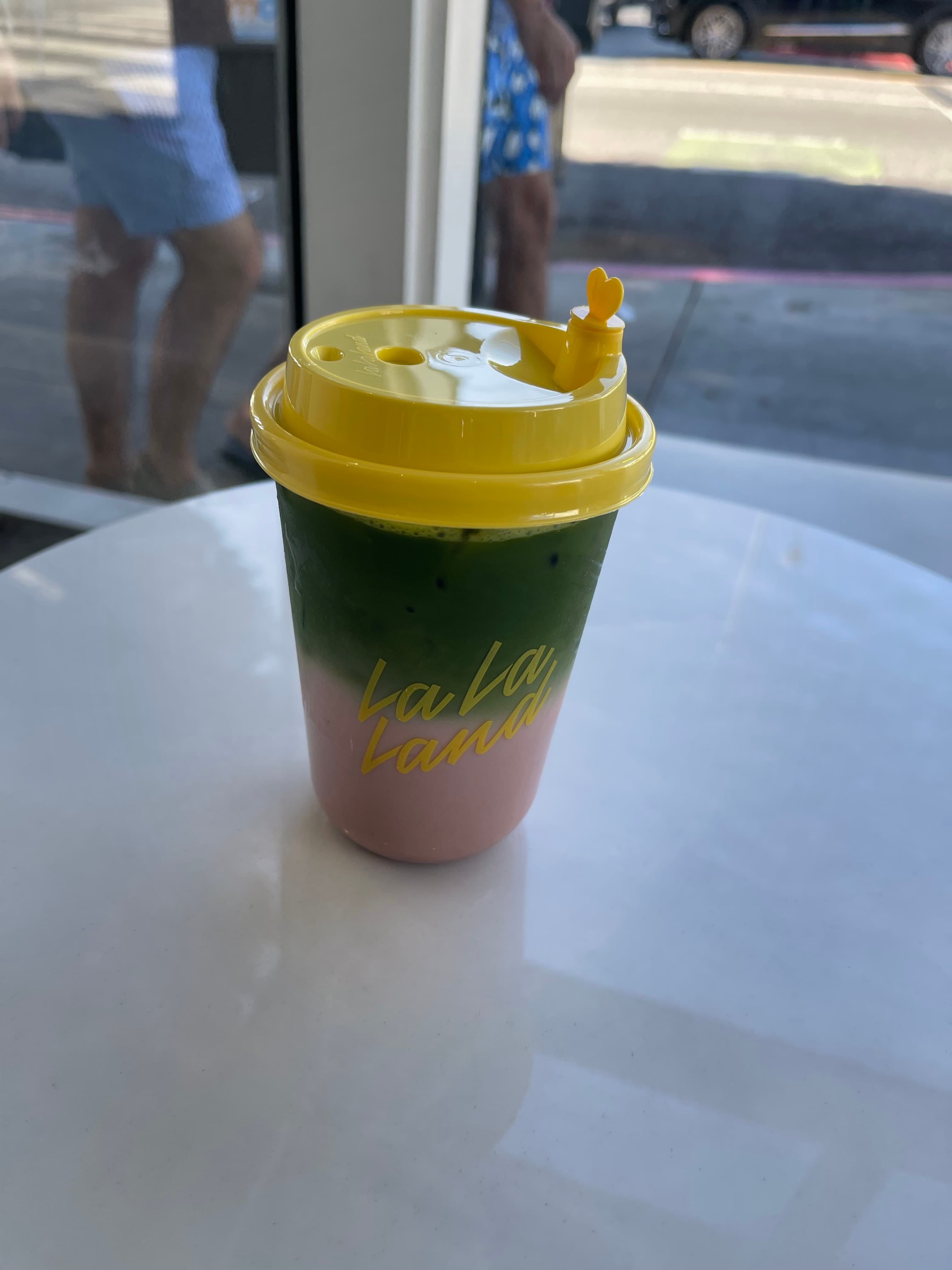 strawberry fields iced match latte